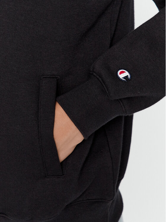 Champion Champion Majica dugih rukava Hooded Half Zip Sweatshirt 116581 Crna Oversize