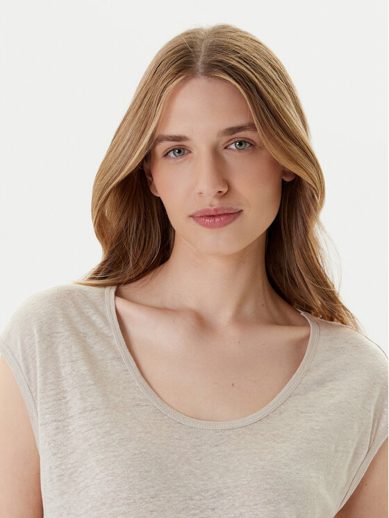 United Colors Of Benetton United Colors Of Benetton T-särk 37UJE16B1 Beež Regular Fit