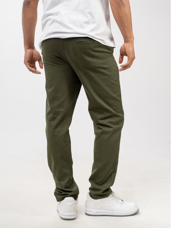 Jigga Wear Jigga Wear Spodnie materiałowe Chino Męskie Oliwkowe M Khaki Regular Fit