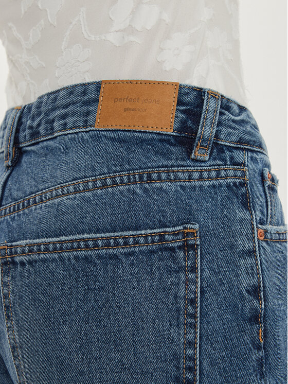 Gina Tricot Gina Tricot Jeansy 21489 Granatowy Straight Fit