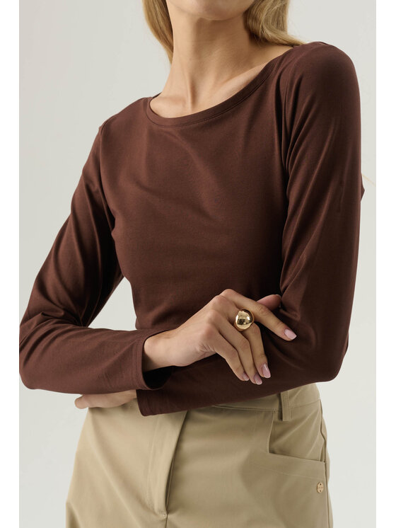 Femestage Femestage T-Shirt Femestage AB BASE TSH1600-016 Brązowy Regular Fit