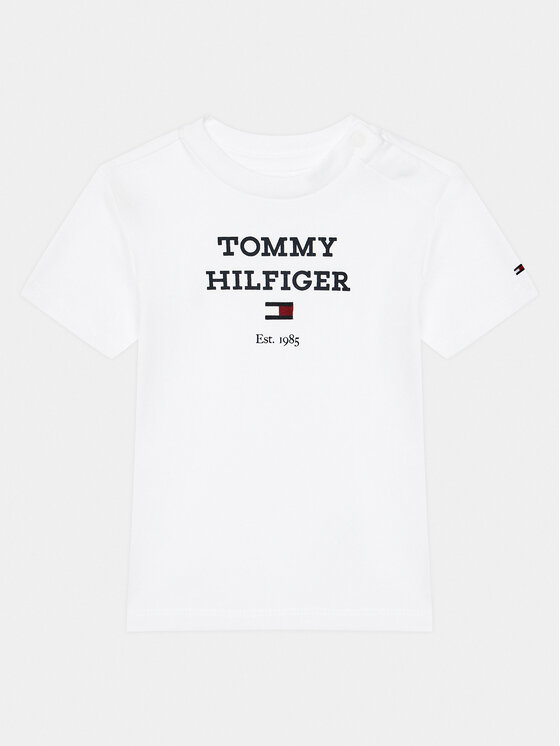 Tommy Hilfiger Majica Logo KN0KN01761 Bela Regular Fit