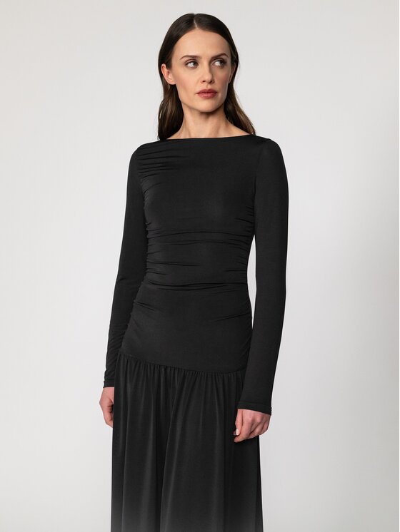 Nudyess Nudyess Sukienka codzienna Polaris Maxi Czarny Regular Fit