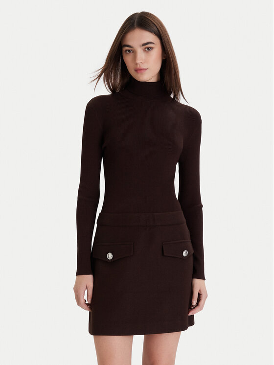 Morgan Morgan Džemper haljina 242-REGOYA Smeđa Slim Fit