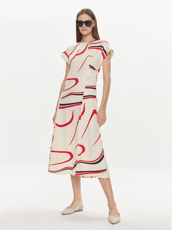 Tommy Hilfiger Tommy Hilfiger Každodenní šaty WW0WW42031 Béžová Relaxed Fit