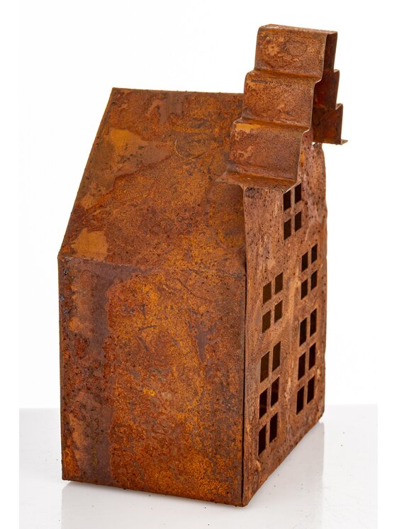MIAhome MIAhome Figurka domek metalowy rdzawy RUGGINE small Pomarańczowy