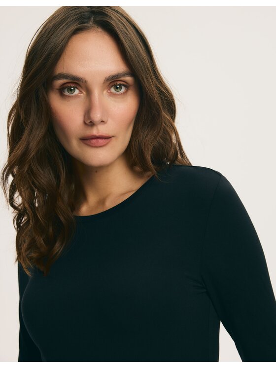 Esotiq Esotiq Bluzka 46081 Czarny Regular Fit