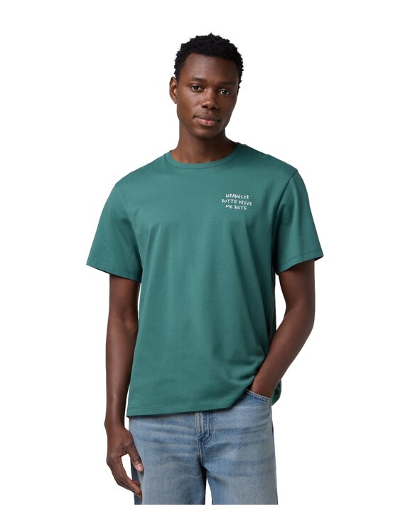 Wrangler Wrangler T-Shirt 112371491 Zielony Regular Fit