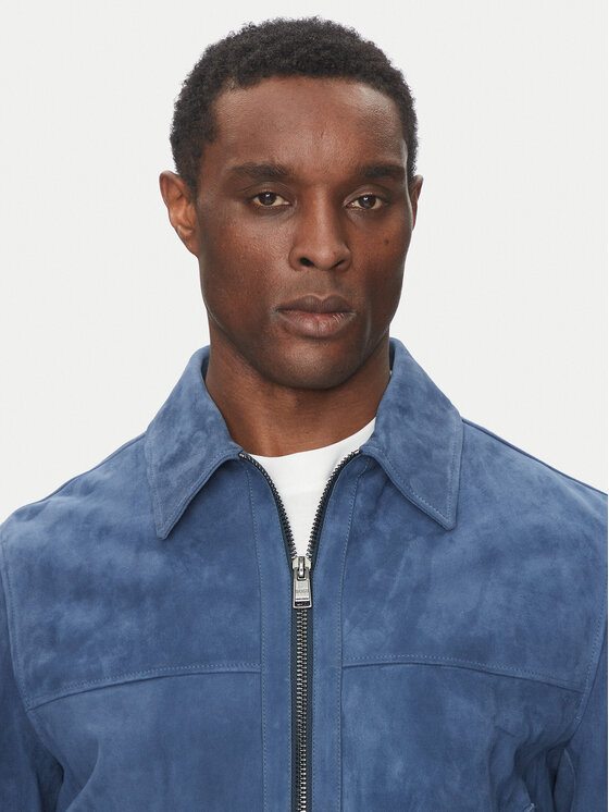 BOSS BOSS Geacă de piele H-Malbano5 50528014 Albastru Regular Fit