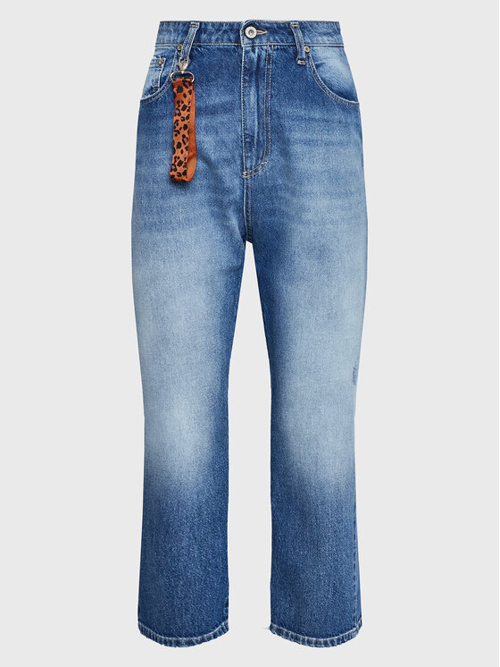Please Jeans hlače P0U0AUDW5L Modra Mom Fit