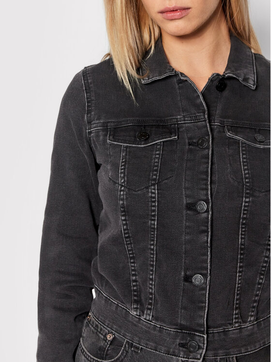 Noisy May Noisy May Džinsinė striukė Debra 27001866 Juoda Regular Fit