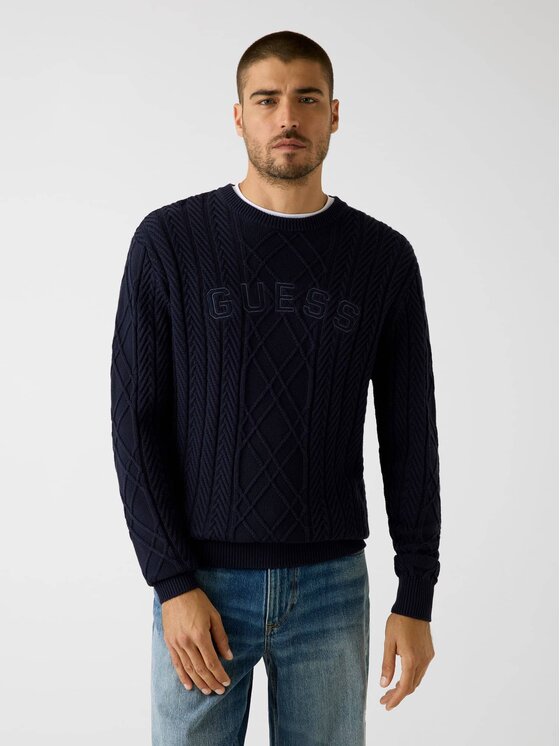 Guess Guess Sweter 180557 Niebieski Classic Fit