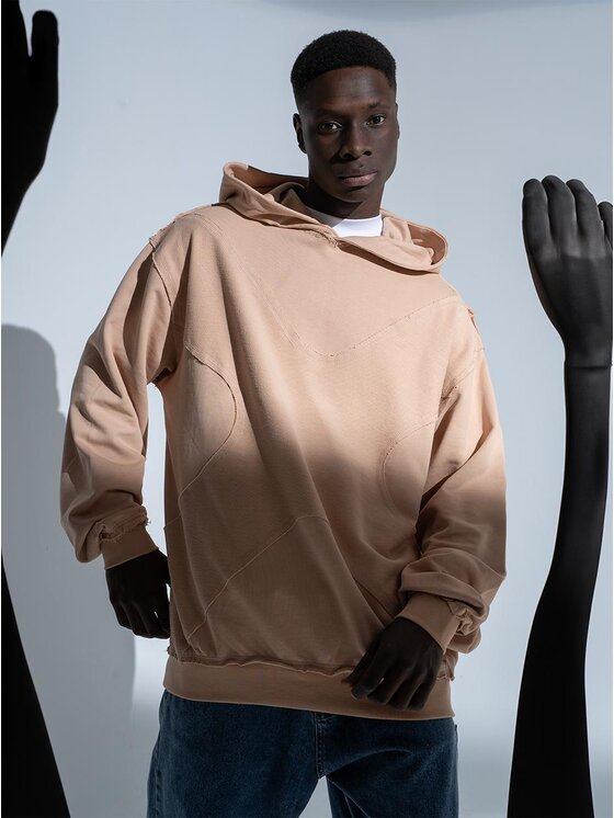Point X Point X Bluza Bluza Z Kapturem Oversize Męska Beżowa Point X Central X M Beżowy Oversize