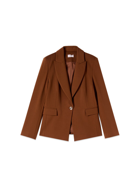 Oltre Oltre Marynarka Q034R004667N022 Brązowy Slim Fit