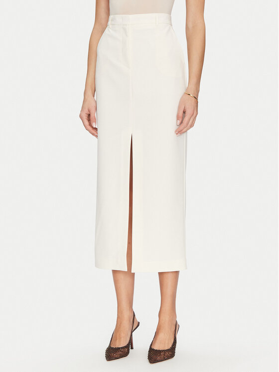 Simona Corsellini Simona Corsellini Pouzdrová sukně P25CPGO01501 Béžová Slim Fit