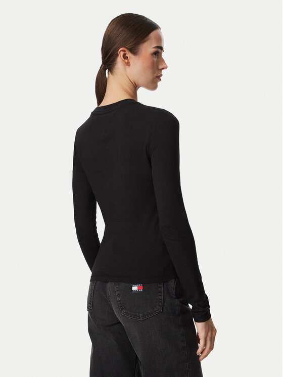 Tommy Jeans Tommy Jeans Bluse Classic Logo DW0DW23248 Schwarz Slim Fit