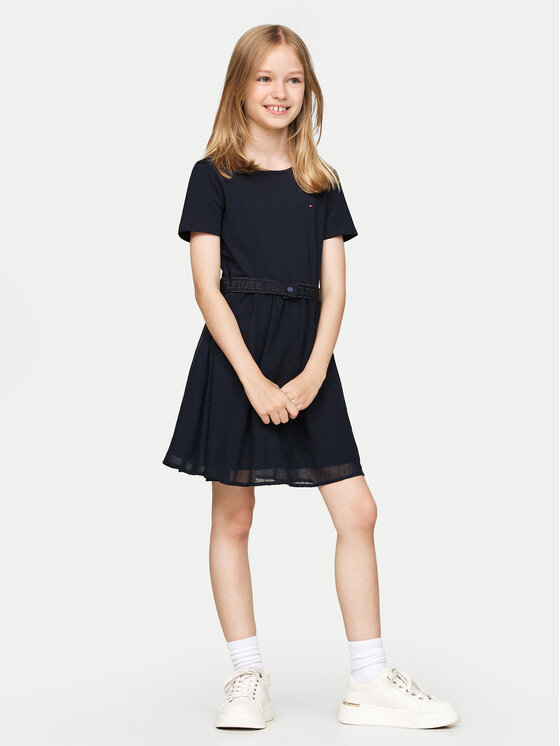 Tommy Hilfiger Každodenné šaty KG0KG08197 M Tmavomodrá Regular Fit