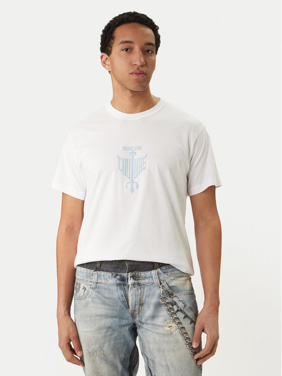 Versace Jeans Couture Versace Jeans Couture Póló 80GAHT14 CJ00T Fehér Regular Fit