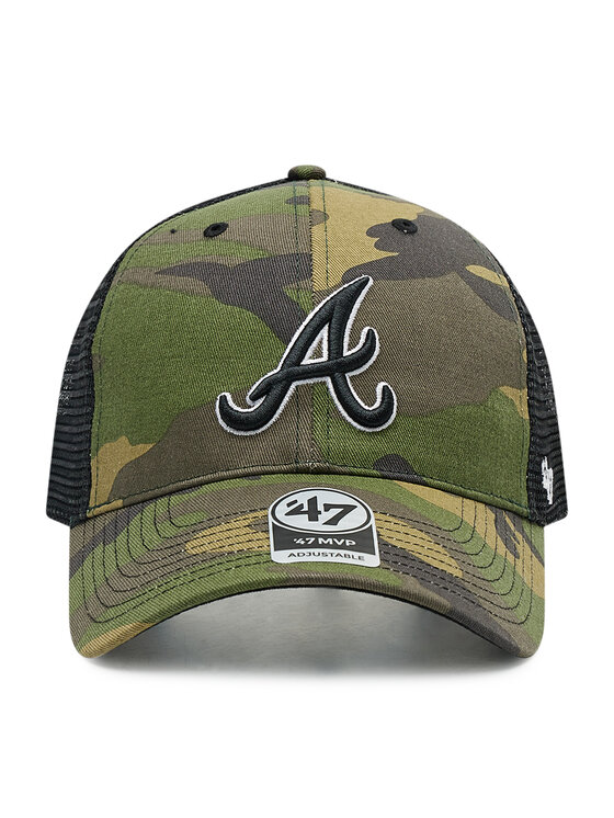 47 Brand 47 Brand Czapka z daszkiem MLB Atlanta Braves Branson Trucker B-CBRAN01GWP-CMB Zielony