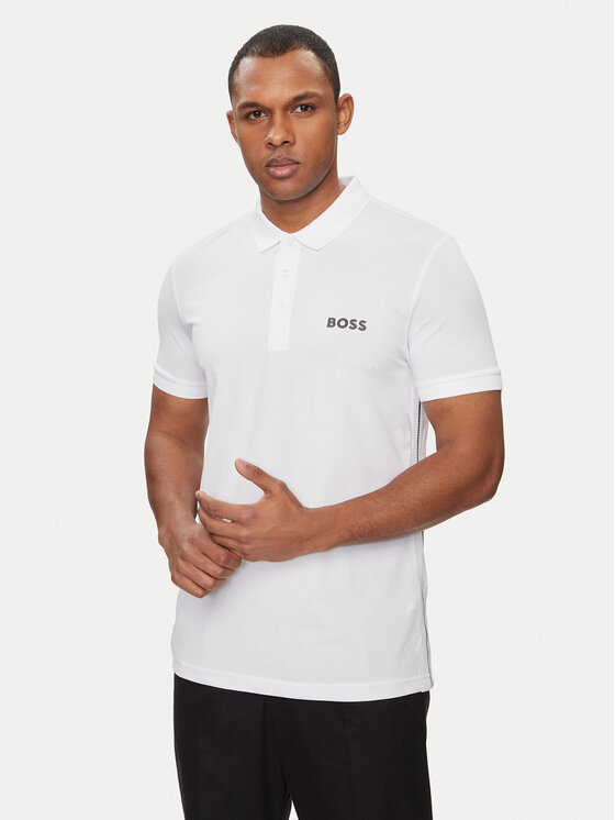 Boss Polo Majica Paule 50512789 Bela Slim Fit