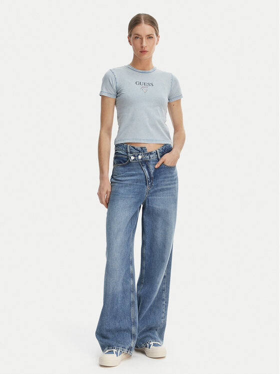 Guess Jeans Guess Jeans T-Shirt W6GIA6 KCTL1 Modrá Slim Fit