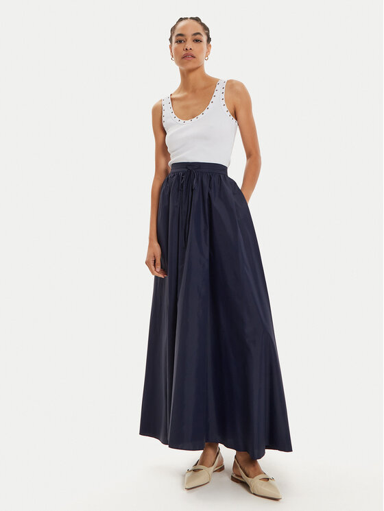 STAUD STAUD Trapézová sukňa Eden R24P6106TN Tmavomodrá Regular Fit