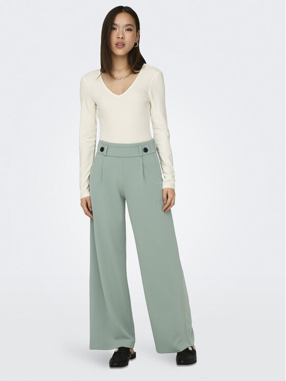 JDY JDY Штани з тканини Geggo 15208430 Зелений Wide Leg
