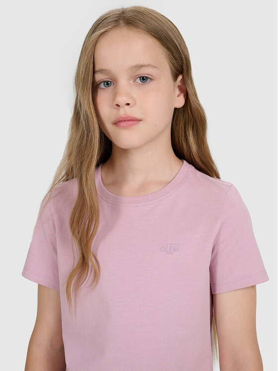 4F 4F T-Shirt BASIC+ Różowy jasny Oversize