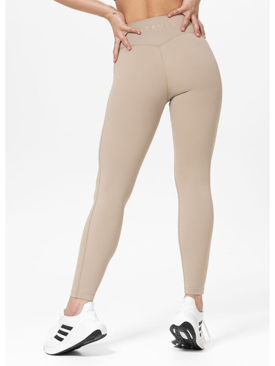 PITBULL PITBULL Legginsy Legginsy sportowe damskie AVENIDA M Beżowy Regular Fit
