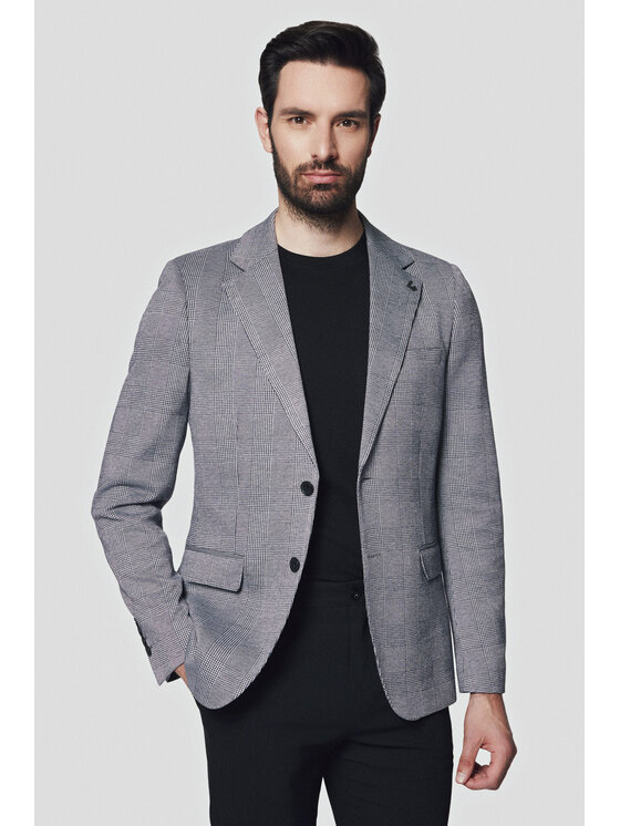 Lancerto Lancerto Marynarka Tularosa MA131124000015 Szary Slim Fit
