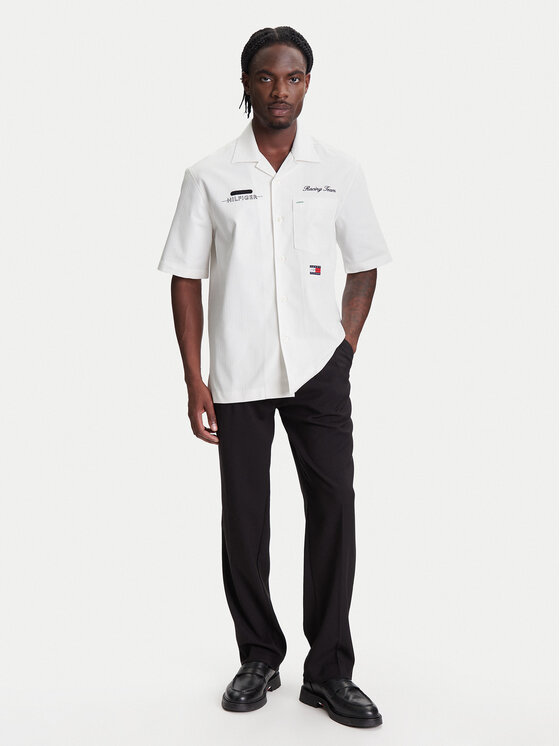 Tommy Hilfiger Tommy Hilfiger Cămașă F1 Movie Mechanics MW0MW41476 Écru Boxy Fit