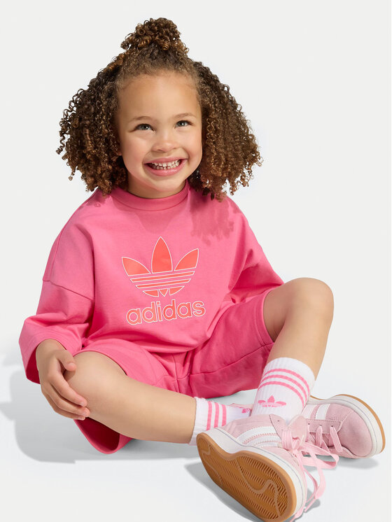 adidas adidas Komplet t-shirt i spodenki Big Logo Execution KA0222 Różowy Loose Fit