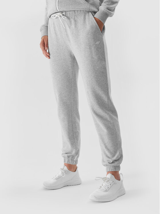 4F Pantaloni trening 4FAW23TTROF475 Gri Regular Fit