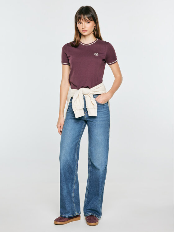 BIG STAR BIG STAR T-Shirt LEMOURE Bordowy Basic Fit