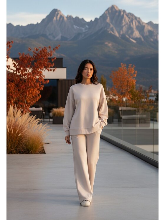 FIGL FIGL Komplet dresowy M1250 Beżowy Regular Fit