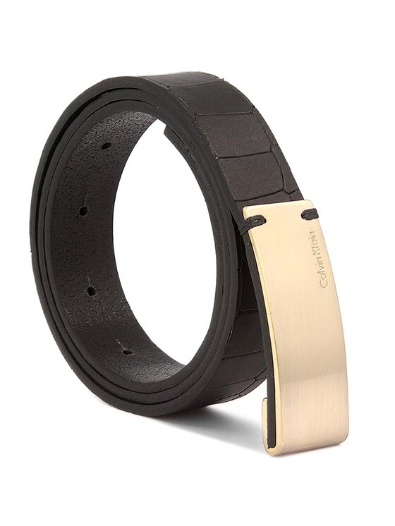 Calvin Klein Calvin Klein Dámsky opasok Curved Plaque Belt C 75 K60K603425 Čierna