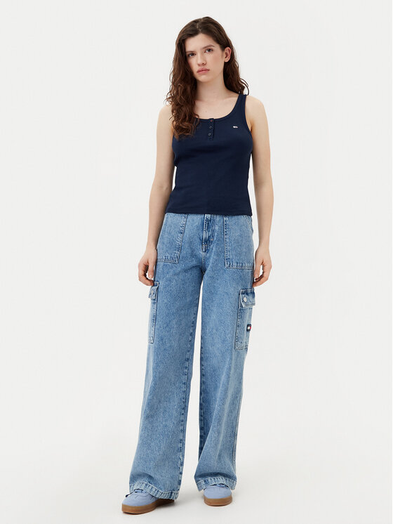 Tommy Jeans Tommy Jeans Top DW0DW19492 Dunkelblau Slim Fit