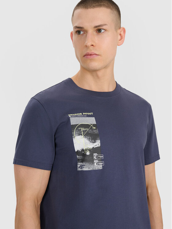 4F 4F T-Shirt MIDSHOP TEXTILE Szary ciemny Regular Fit