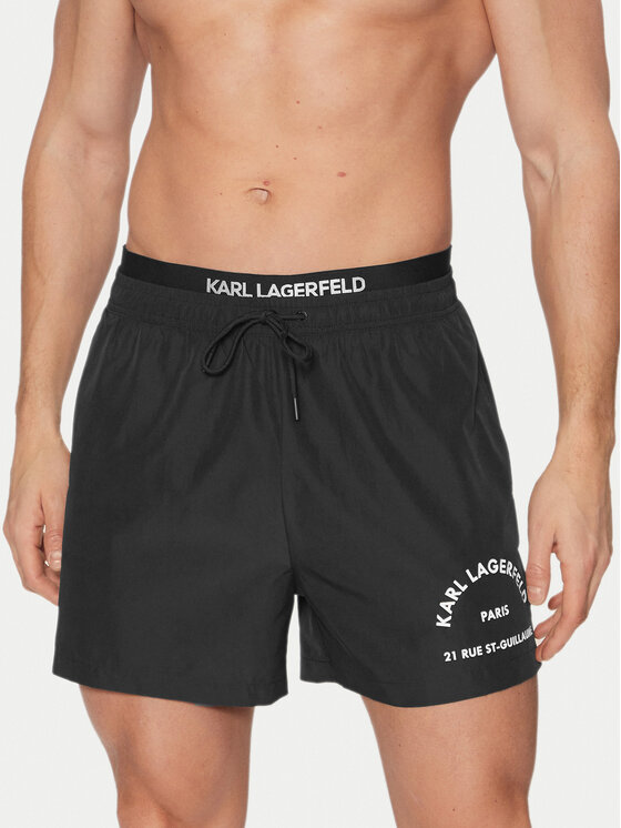 KARL LAGERFELD KARL LAGERFELD Плувни шорти A1M46054 Черен Regular Fit