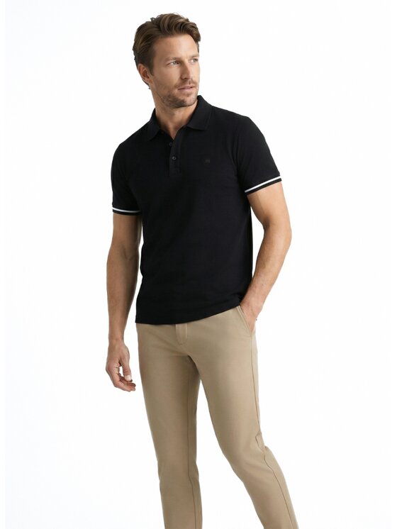 Pako Lorente Pako Lorente Polo P26WN-TX-007 Czarny Regular Fit
