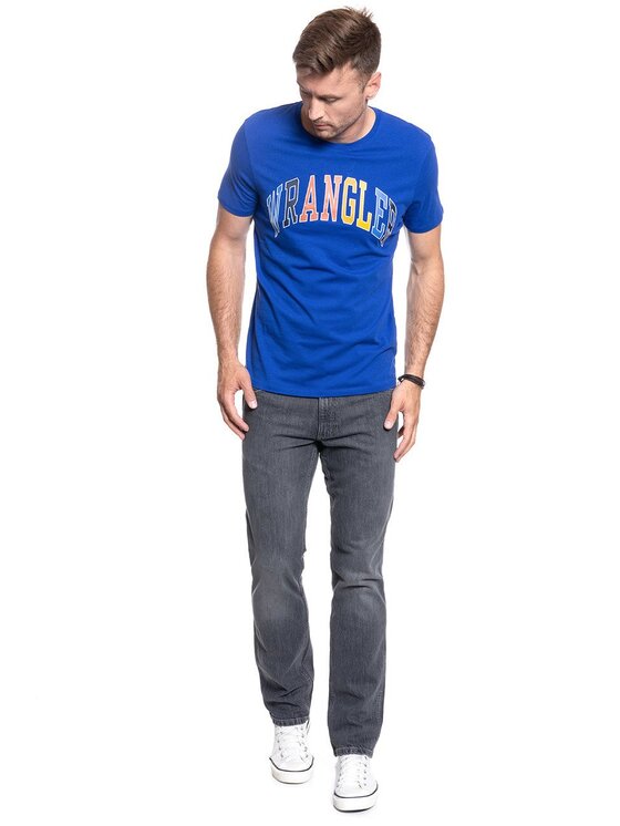 Wrangler Wrangler T-Shirt SS RAINBOW TEE Niebieski Regular Fit