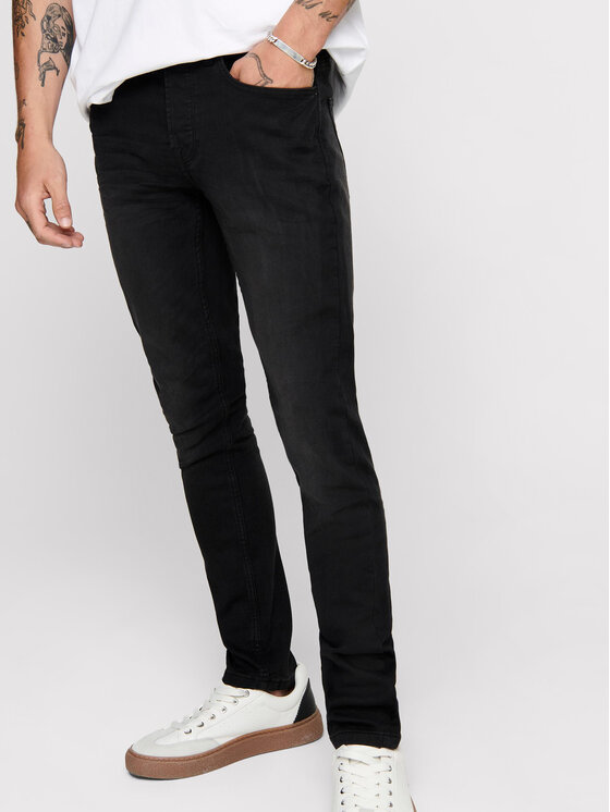 Only & Sons Only & Sons Farmer Loom 22007451 Fekete Slim Fit