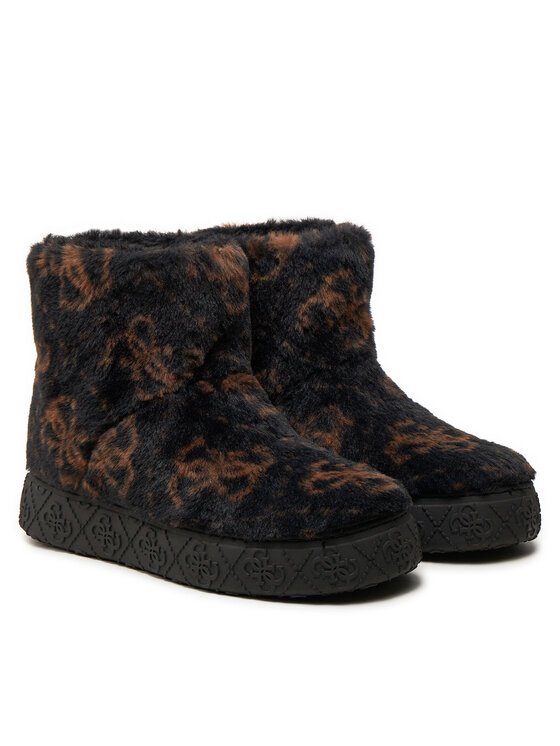 Guess Guess Členková obuv United FLFUTD FUR10 Čierna