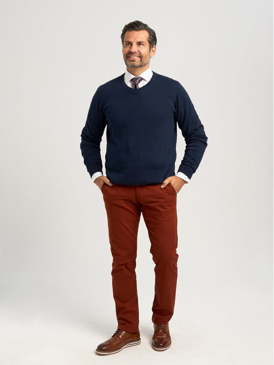 Willsoor Willsoor Sweter 71404 Granatowy Regular Fit