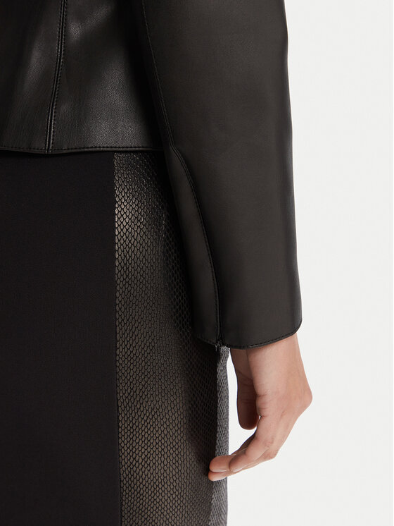 Elisabetta Franchi Elisabetta Franchi Jakna iz umetnega usnja GI-187-57E2-V680 Črna Slim Fit