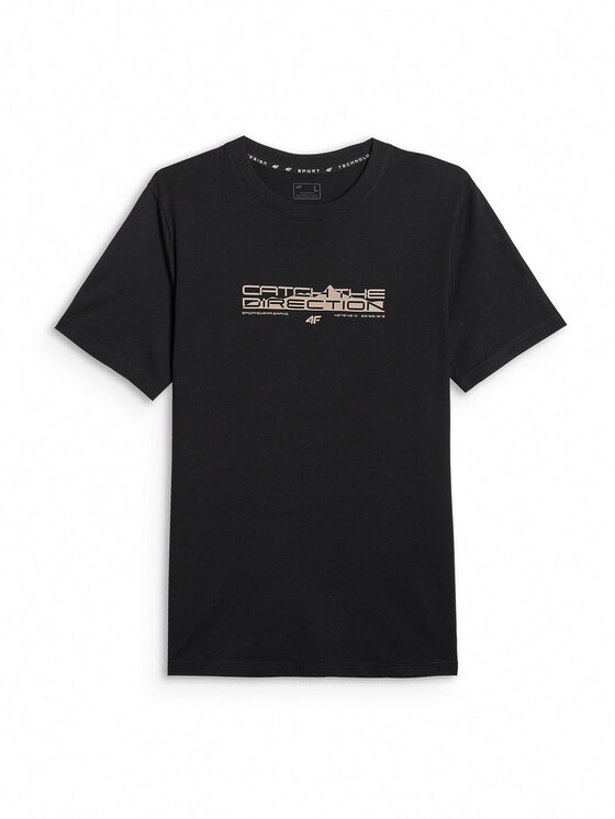 4F 4F T-Shirt TREKKING Czarny Regular Fit