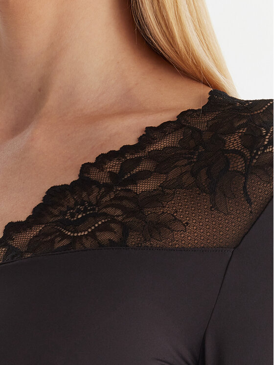 Ysabel Mora Ysabel Mora Тениска на пижама 19487 Черен Slim Fit