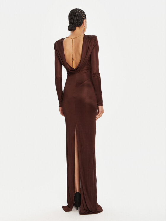Elisabetta Franchi Elisabetta Franchi Večerna obleka AB-R10-56E2-V690 Rjava Regular Fit