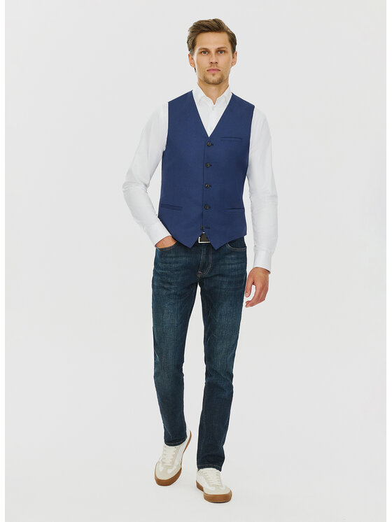 Pako Lorente Pako Lorente Kamizelka P24SF-8X-008 Granatowy Slim Fit