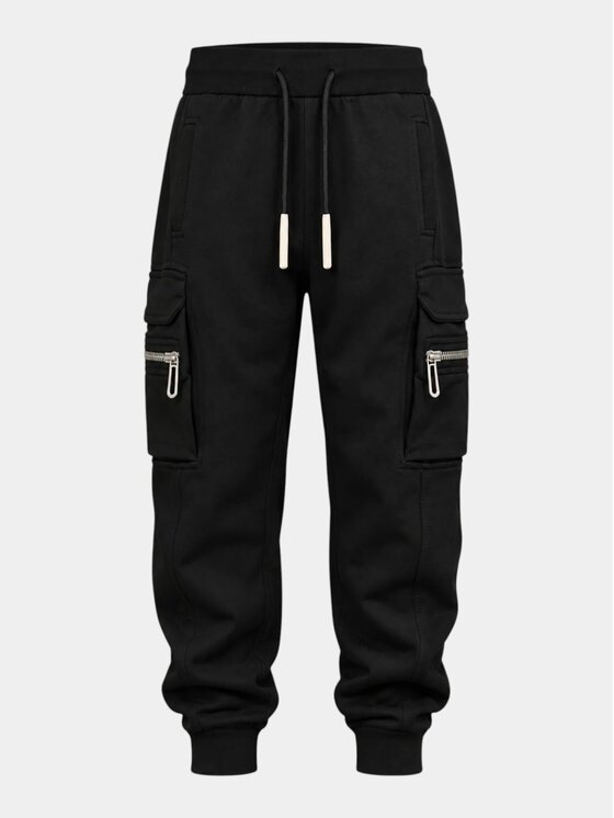 MADE BY SOCIETY MADE BY SOCIETY Spodnie materiałowe BASE - P37679 Czarny Basic Fit